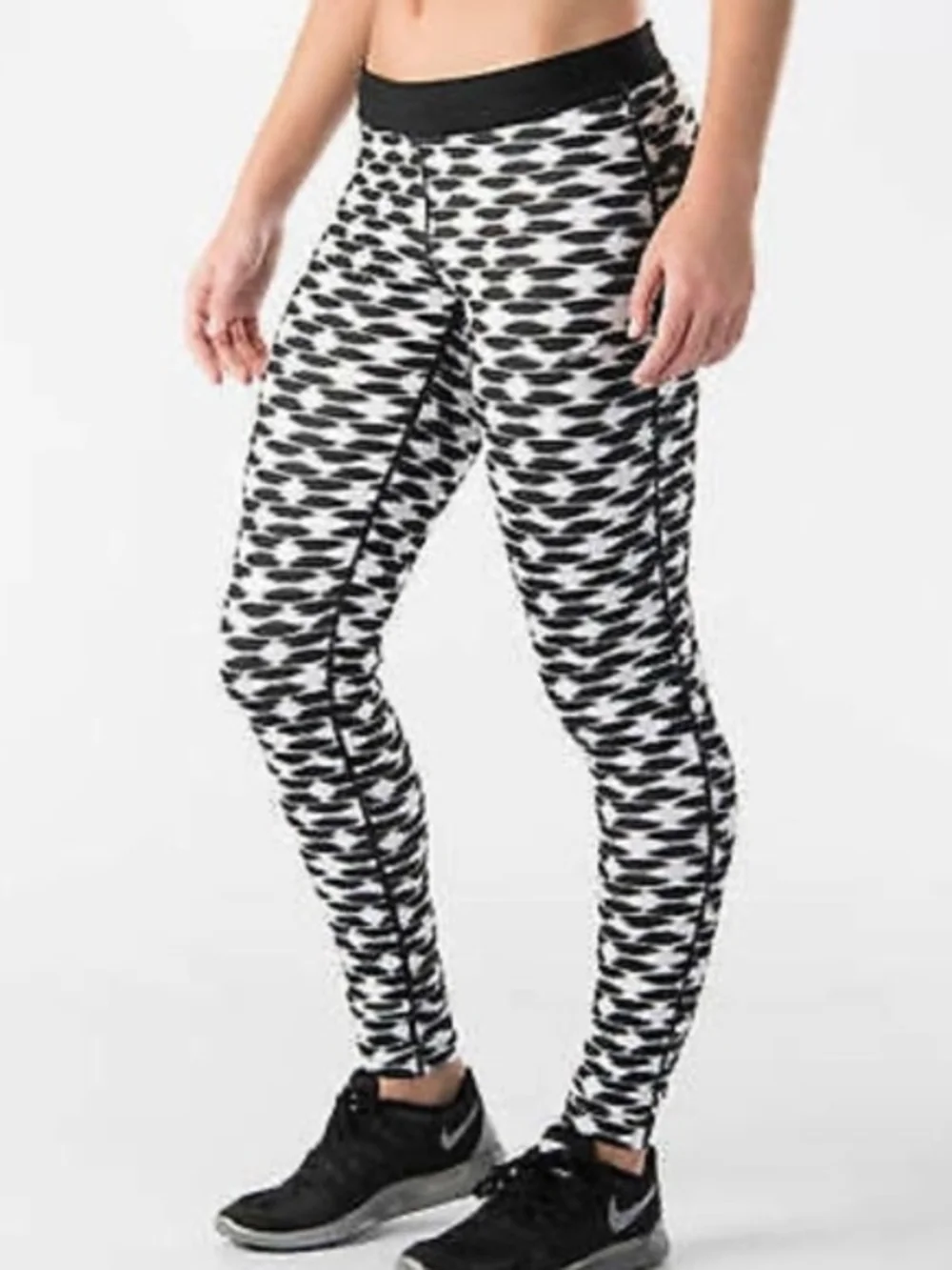 Nike Black and White Printed Leggings